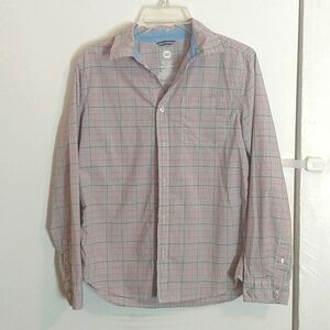 Wonder Nation Boys Size XL Button Up Long Sleeve Gray Plaid Shirt